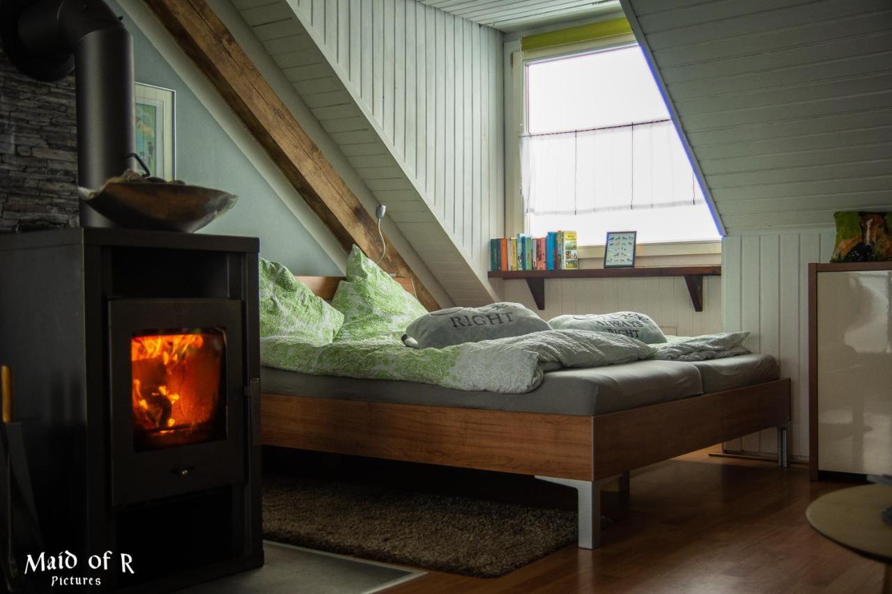 Hof Vierzehnender Im Hohen Venn - 70Qm Fachwerk-Studio - Grosses Wohn-Schlafzimmer Mit Dachterrasse Und Kaminofen - Separate Kueche - Perfekt Fuer Paare - Monschau - Eifel - Hunde Willkommen - Islandpferde Esterno foto